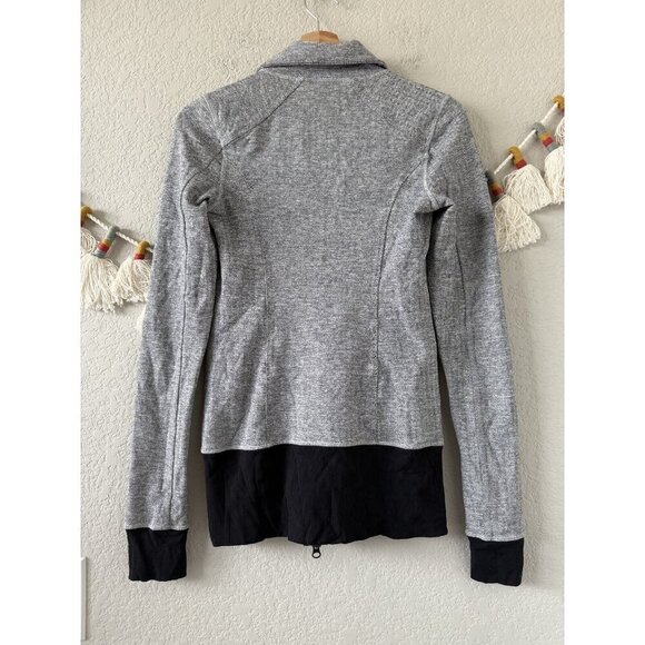 Lululemon Nice Asana Jacket Herringbone Black Gray Luon Yoga Outdoor Active 4 - Picture 3 of 10